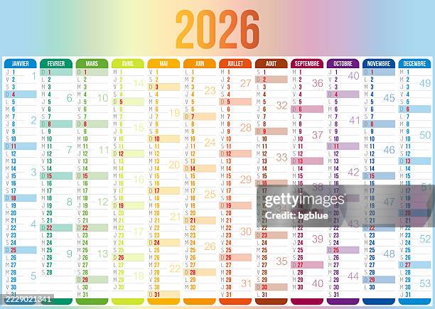 french calendar 2026 - 2026 stock illustrations