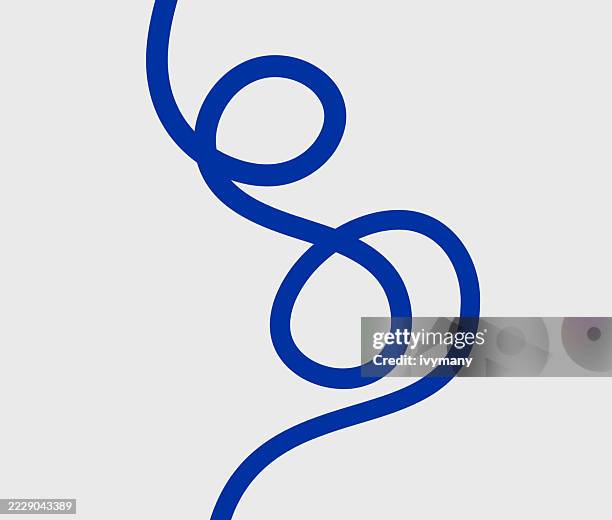 blue hand drawn smooth motion curve doodle line - difficult path stock illustrations