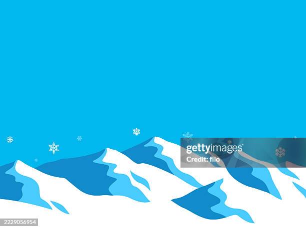 mountain snow winter background - ski jumping stock illustrations