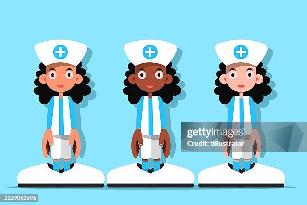 character design nurse - nurses working together stock illustrations