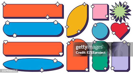 Y2k and retro aesthetic frames. Set of groovy text boxes and elements. Vintage 90s and 2000s graphic element. Ui and ux element design Y2k and retro aesthetic frames. Set of groovy text boxes and elements. Vintage 90s and 2000s graphic element. Ui and ux element design