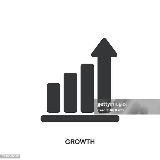 growth glyph solid icon. solid icon that can be applied anywhere, simple, pixel perfect and modern style. - cost effective stock illustrations