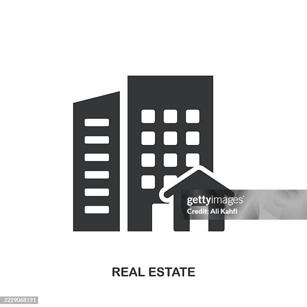 real estate glyph solid icon. solid icon that can be applied anywhere, simple, pixel perfect and modern style. - commercial real estate stock illustrations