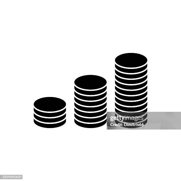 stack of coins solid iicon - coin stack stock illustrations
