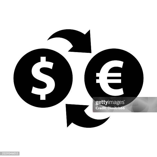 currency convertion solid icon - forex logo stock illustrations