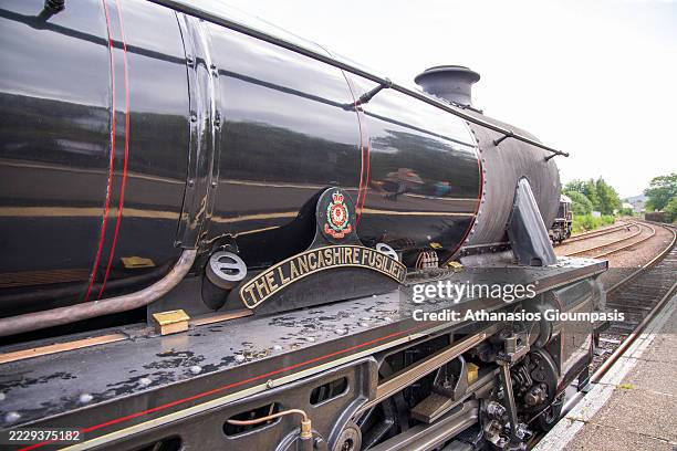 The Jacobite locomotive steam train on August 03, 2025 in Glenfinnan, Scotland.