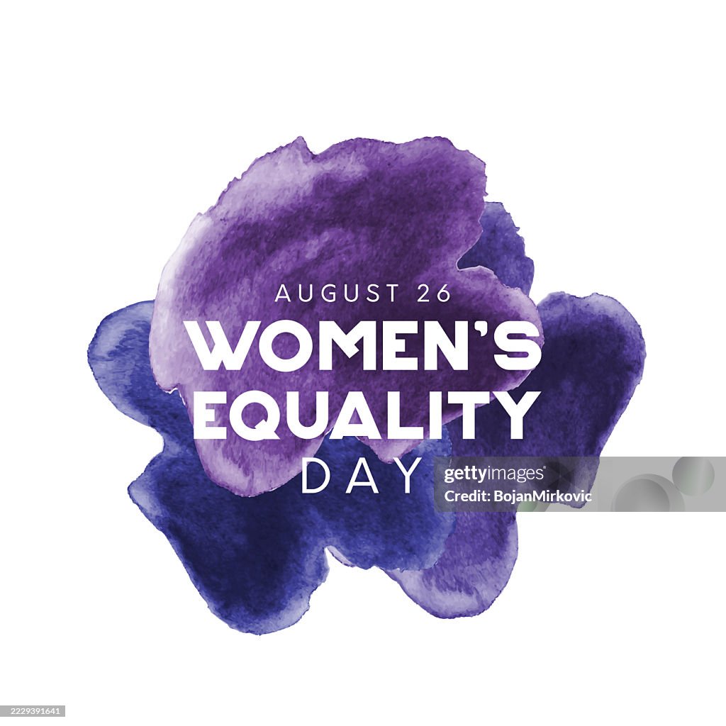 Women's Equality Day watercolor poster. Vector