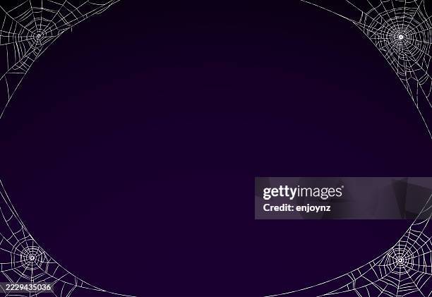 halloween grunge spiderwebs frame background - spider web corner stock illustrations