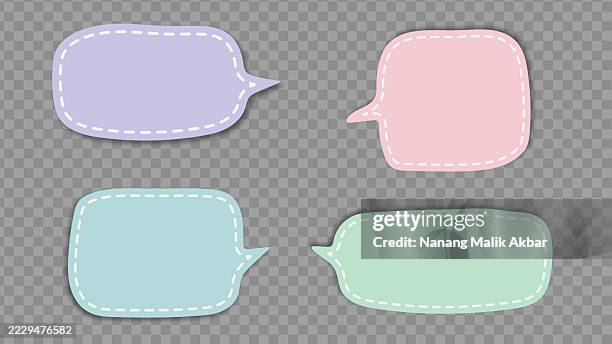 speech bubbles paper torn, sticker, or icon set with transparent background - speech language pathologist stock illustrations