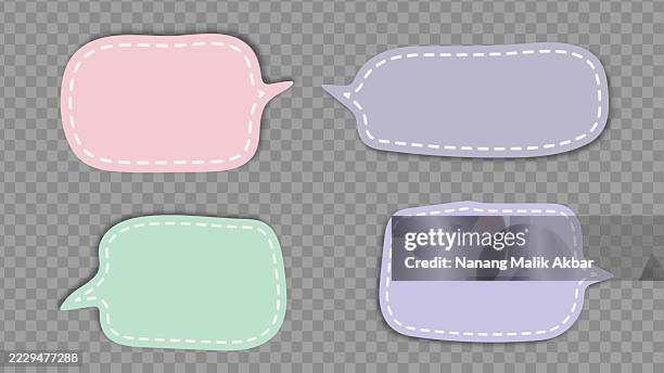 speech bubbles paper torn, sticker, or icon set with transparent background - speech therapy stock illustrations