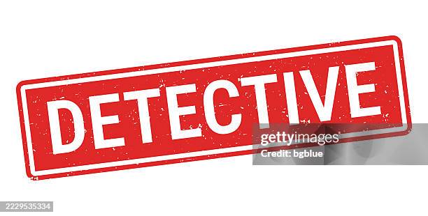 detective - red rubber stamp on white background - detective badge stock illustrations