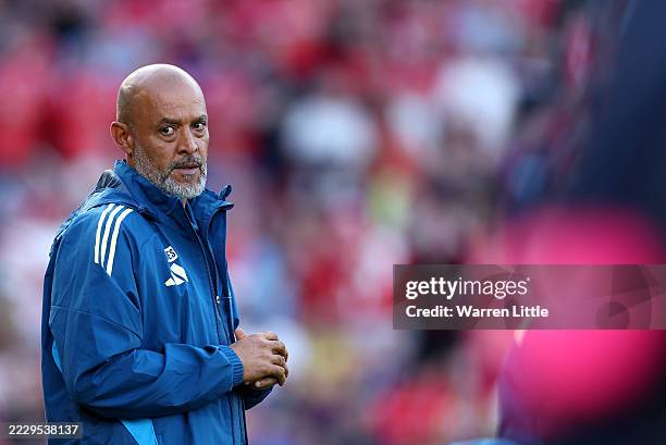 Nuno Espirito Santo, Manager of Nottingham Forest looks on during the pre-season friendly match between Nottingham Forest v Al Qadsiah at City Ground...