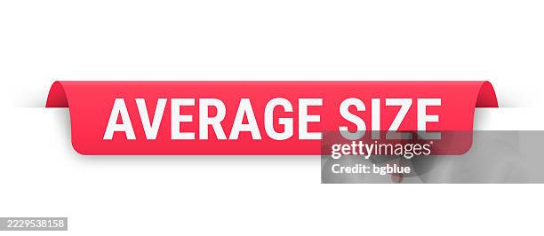 average size - red banner, bookmark, ribbon, label on white background - average stock illustrations