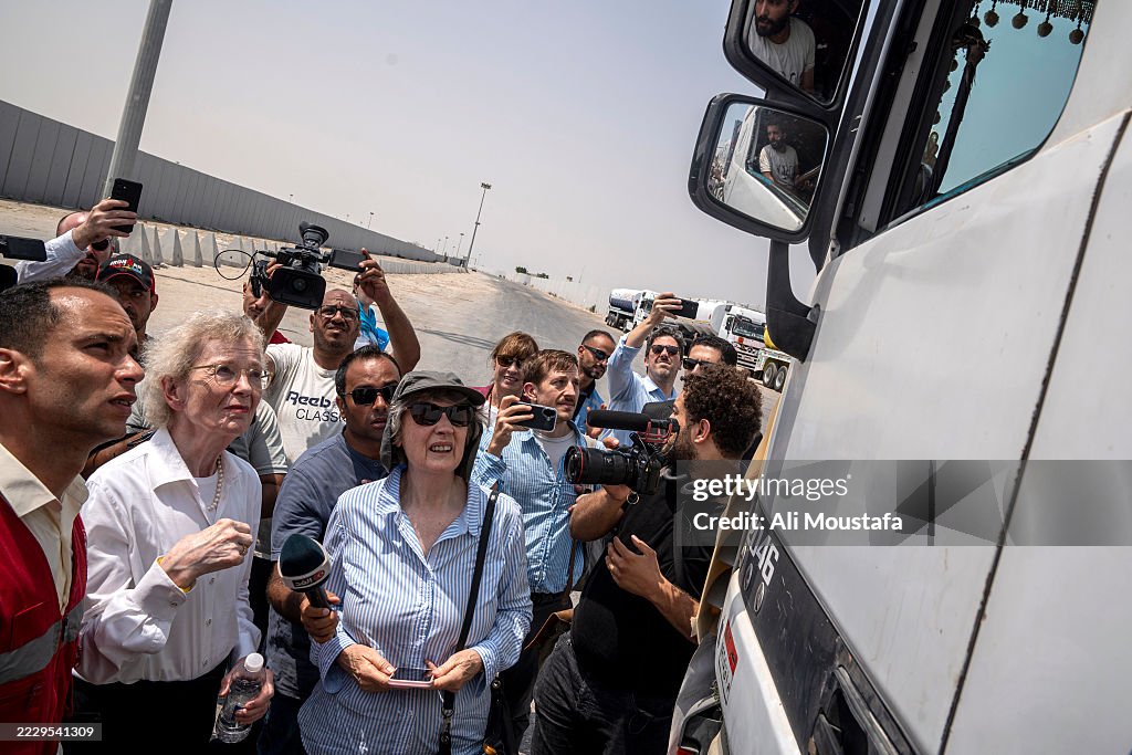 Members of 'The Elders' NGO Arrive in Rafah To Inspect Aid Warehouses and Border Crossings
