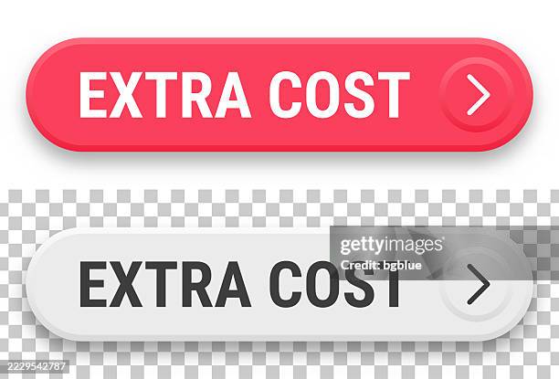 extra cost - 3d click web buttons on blank background - wow computer stock illustrations