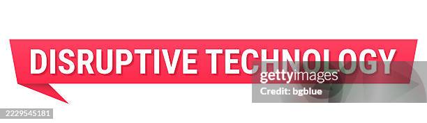 disruptive technology - red speech bubble on blank background - interuption icon stock illustrations