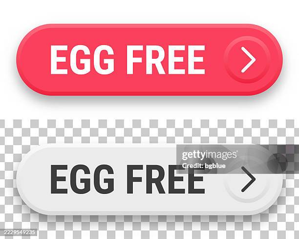 egg free - 3d click web buttons on blank background - cryopreservation stock illustrations