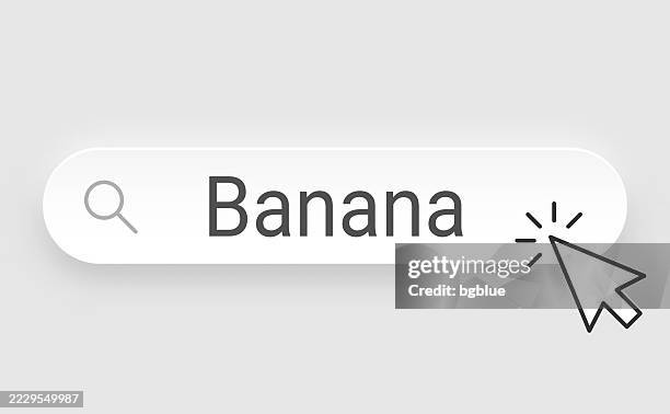 banana - search bar with cursor on blank background - banana leaf print stock illustrations