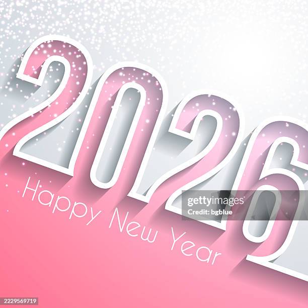 happy new year 2026 with gold glitter - white background - red-sequin-background stock illustrations