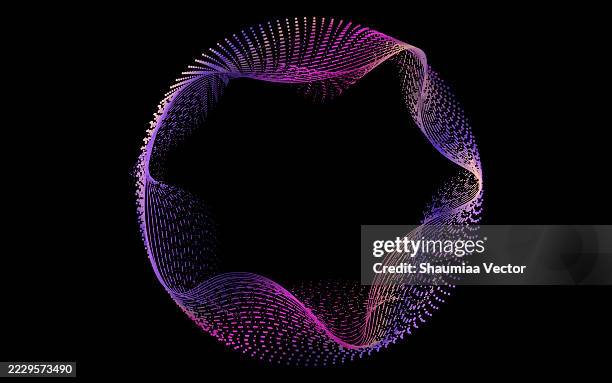 modern technology particles abstract background with glowing dotted halftone lights - green artificial intelligence background eps stock illustrations