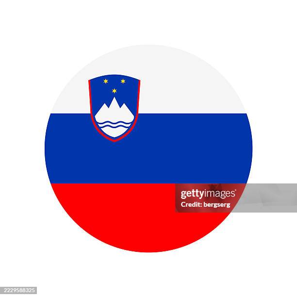 slovenia flag. round flat icon. vector illustration - ljubljana stock illustrations