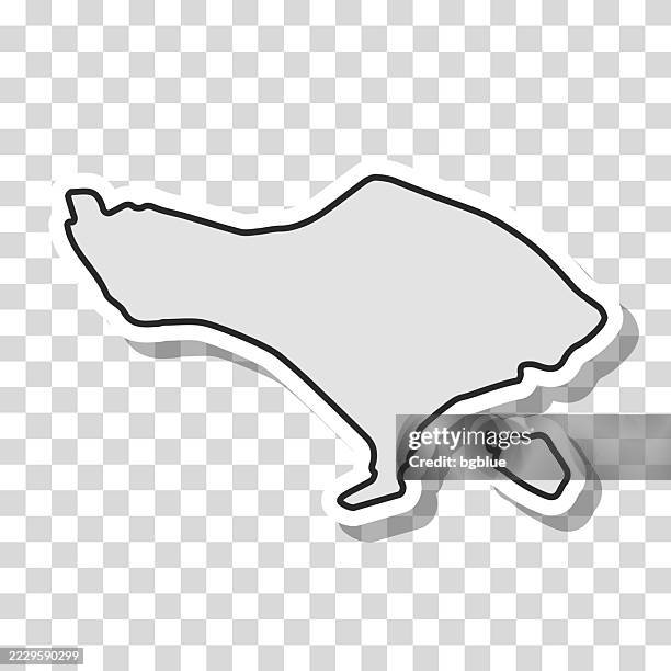 bali map sticker on blank background - bali stock illustrations