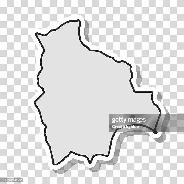 bolivia map sticker on blank background - sucre bolivia stock illustrations