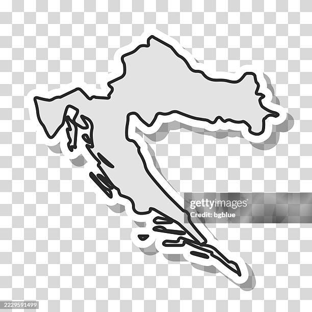 croatia map sticker on blank background - zagreb stock illustrations