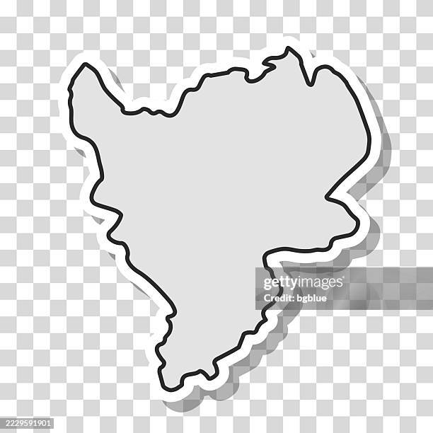 east midlands map sticker on blank background - leicester stock illustrations
