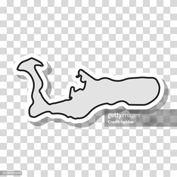 grand cayman map sticker on blank background - georgetown stock illustrations