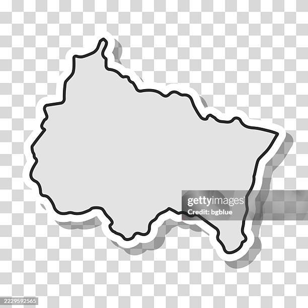 grand est map sticker on blank background - strasbourg stock illustrations
