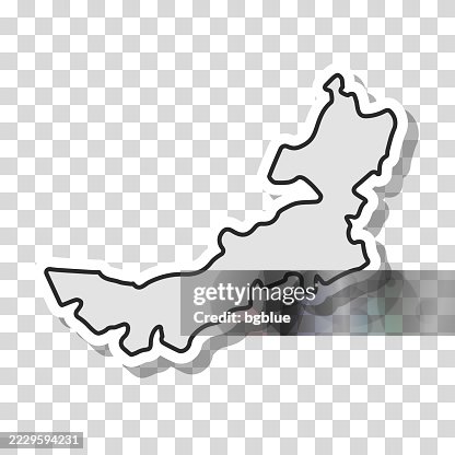 Inner Mongolia map sticker on blank background Inner Mongolia map sticker on blank background