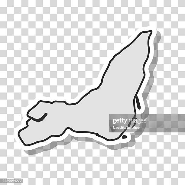 ilustraciones, imágenes clip art, dibujos animados e iconos de stock de pegatina del mapa de la isla de montreal sobre fondo en blanco - isla de montreal