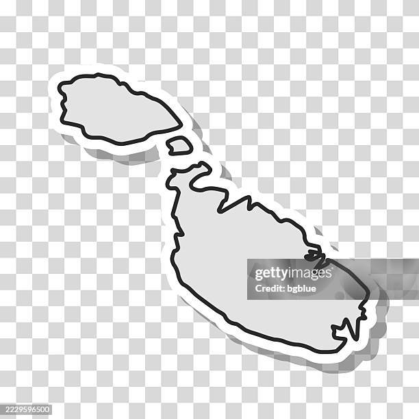 malta map sticker on blank background - malta stock illustrations