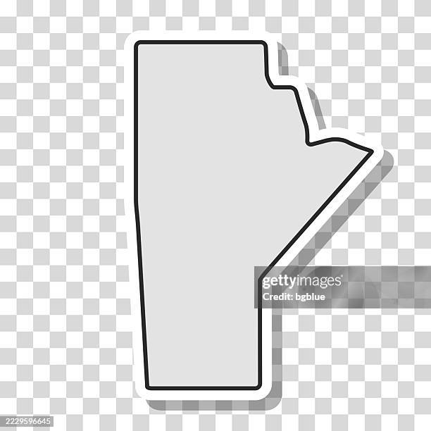 manitoba map sticker on blank background - manitoba stock illustrations