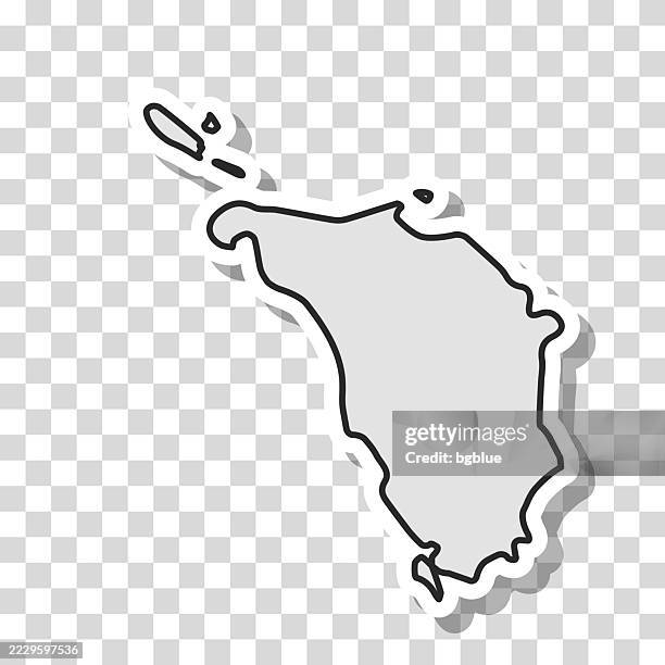 mindoro map sticker on blank background - philippine map drawing stock illustrations