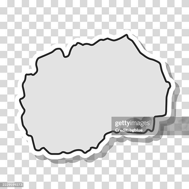 north macedonia map sticker on blank background - skopje stock illustrations