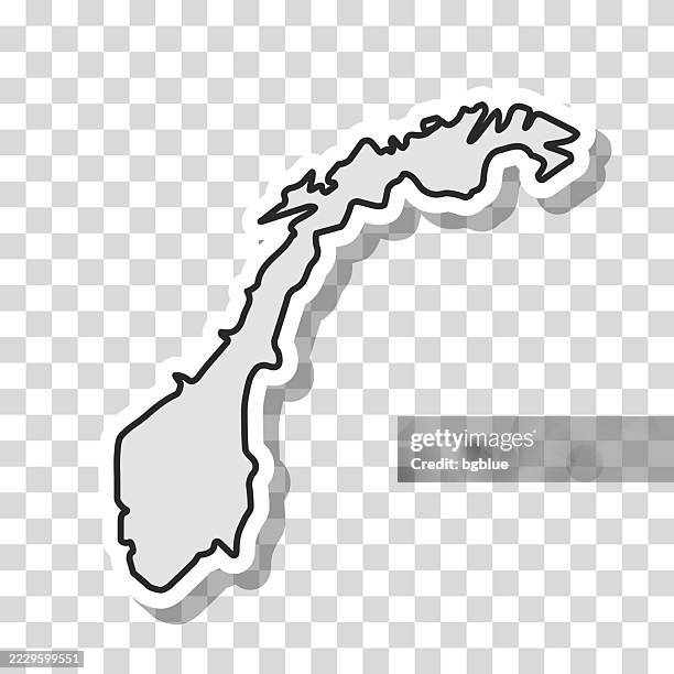 norway map sticker on blank background - oslo stock illustrations