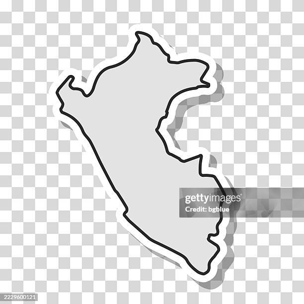 peru map sticker on blank background - lima stock illustrations