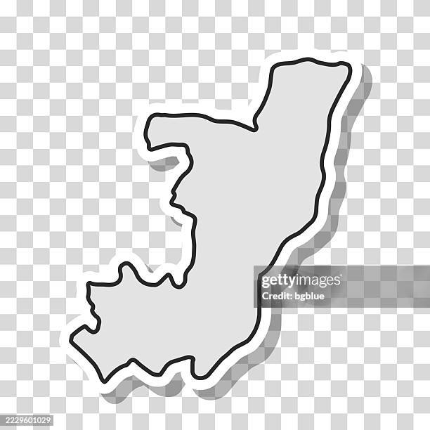 republic of the congo map sticker on blank background - congo map stock illustrations