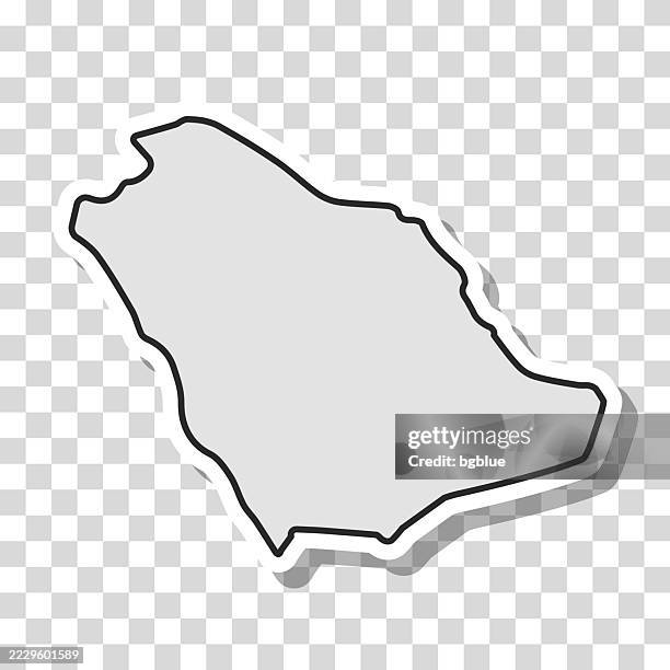 saudi arabia map sticker on blank background - riyadh stock illustrations