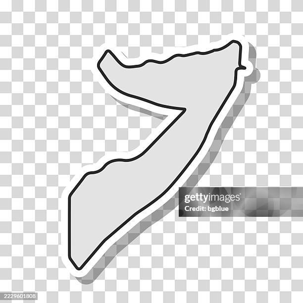 somalia karte aufkleber auf leerem hintergrund - horn von afrika stock-grafiken, -clipart, -cartoons und -symbole