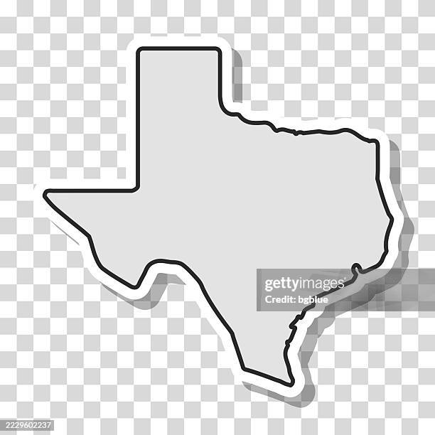 texas map sticker on blank background - austin stock illustrations