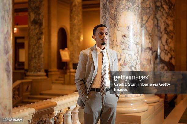 December 16, 2020 photograph of then Minnesota state senator-elect Omar Fateh at the Minnesota State Capitol in St. Paul, Minn., just prior to his...