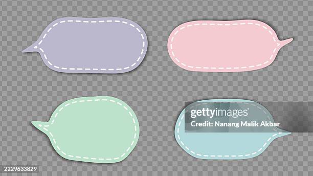 speech bubbles paper torn, sticker, or icon set with transparent background - speech language pathologist stock illustrations