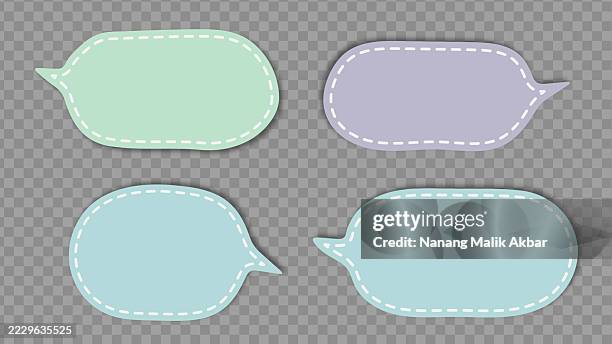 speech bubbles paper torn, sticker, or icon set with transparent background - speech language pathologist stock illustrations