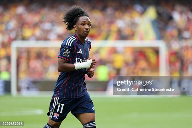 Malick Fofana of Olympique Lyonnais looks on during the Ligue 1 McDonald's match between RC Lens and Olympique Lyonnais at Stade Bollaert-Delelis on...