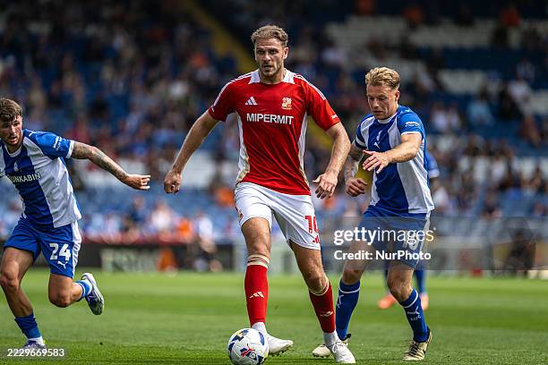 Harry Smith of Swindon Town plays during the Sky Bet League 2 match between Oldham Athletic and Swindon Town at Boundary Park in Oldham, England, on...
