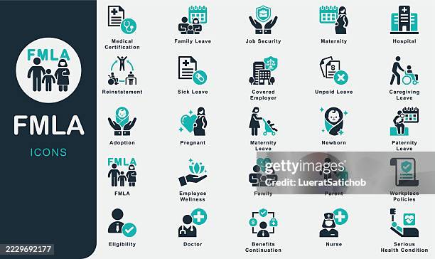 ilustraciones, imágenes clip art, dibujos animados e iconos de stock de colección de iconos sólidos de la ley de licencia familiar y médica de la fmla. que contiene padre, embarazada, maternidad, recién nacido, familia, licencia, seguridad laboral, lugar de trabajo, médico, policía, enfermo, no remunerado, adopción, ben - madre