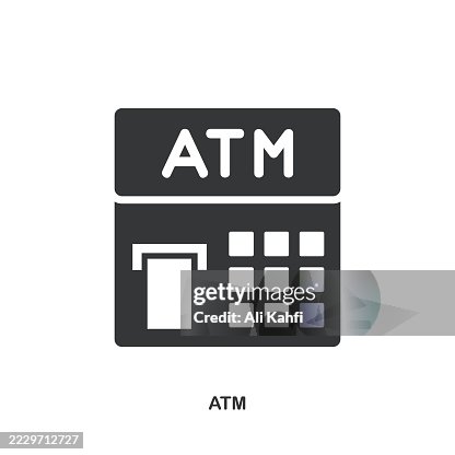 ATM glyph solid icon. Solid icon that can be applied anywhere, simple, pixel perfect and modern style. ATM glyph solid icon. Solid icon that can be applied anywhere, simple, pixel perfect and modern style.